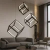 Lampadari Moderni-Selezionato da Mazzolaluce Lampadario design moderno nero cubi luminosi per soggiorno