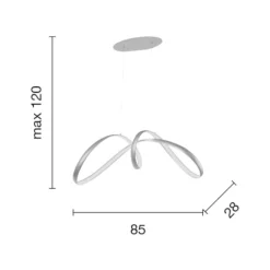 Lampadari Moderni-Ondaluce Lampadario design moderno lumen 85 grigio