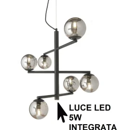 Lampadari Moderni-Ondaluce Lampadario design moderno so gizah 6 luci bianco