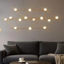 Lampadari Moderni-Selezionato da Mazzolaluce Lampadario design moderno oro led 39w 3000k dimmerabile