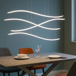 Lampadari Moderni-Vivida International Lampadario design moderno per soggiorno led 3000k bianco vivida lil wave