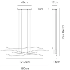 Lampadari Moderni-Vivida International Lampadario design moderno per soggiorno led 3000k bianco vivida lil wave