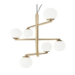 Lampadari Moderni-Ondaluce Lampadario design moderno so gizah oro sfere bianche