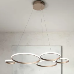 Lampadari Moderni-Ondaluce Lampadario design moderno so pois oro led 60w 4000k