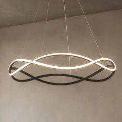 Lampadari Moderni-Selezionato da Mazzolaluce Lampadario design nero led dimmerabile per soggiorno moderno
