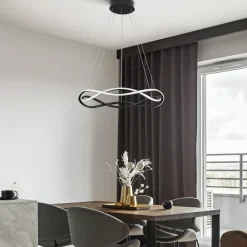Lampadari Moderni-Selezionato da Mazzolaluce Lampadario design nero led dimmerabile per soggiorno moderno