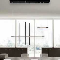 Lampadari Moderni-Selezionato da Mazzolaluce Lampadario design nero per tavolo soggiorno moderno