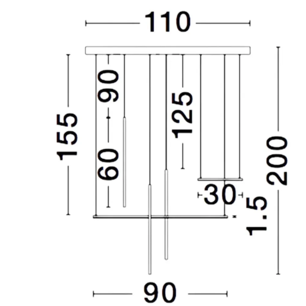 Lampadari Moderni-Selezionato da Mazzolaluce Lampadario design nero per tavolo soggiorno moderno