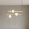 Lampadari Moderni-Selezionato da Mazzolaluce Lampadario design oro nero per soggiorno moderno