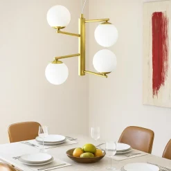 Lampadari Moderni-Selezionato da Mazzolaluce Lampadario design oro per soggiorno sfere vetro