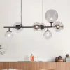 Lampadari Moderni-Selezionato da Mazzolaluce Lampadario design per soggiorno moderno nero con sfere di vetro