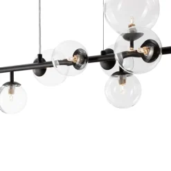 Lampadari Moderni-Selezionato da Mazzolaluce Lampadario design per soggiorno moderno nero con sfere di vetro