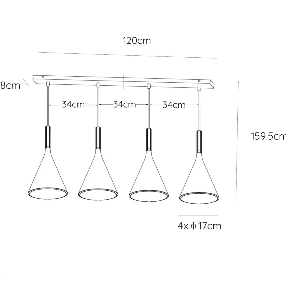 Lampadari Cucina-Selezionato da Mazzolaluce Lampadario di ceramica 4 luci nera per tavolo cucina