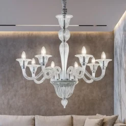 Lampadari Moderni-Ideal Lux Lampadario di cristallo brigitta sp8 8 bracci trasparente