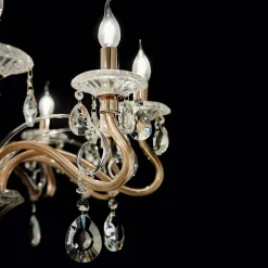 Lampadari Moderni-Ideal Lux Lampadario di cristallo negresco sp10 trasparente e oro
