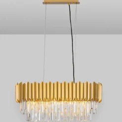 Lampadari Moderni-Selezionato da Mazzolaluce Lampadario di cristallo oro per soggiorno