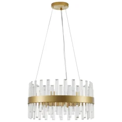 Lampadari Moderni-Selezionato da Mazzolaluce Lampadario di cristallo oro rotondo per soggiorno contemporaneo