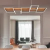 Lampadari Moderni-Selezionato da Mazzolaluce Lampadario di legno design quadrati per soggiorno moderno