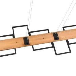 Lampadari Moderni-Selezionato da Mazzolaluce Lampadario di legno design quadrati per soggiorno moderno