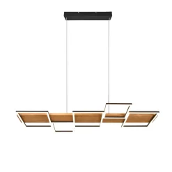 Lampadari Moderni-Selezionato da Mazzolaluce Lampadario di legno design quadrati per soggiorno moderno