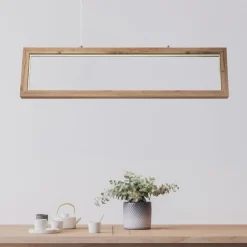 Lampadari Moderni-Selezionato da Mazzolaluce Lampadario di legno led 24w 3000k moderno per tavolo soggiorno
