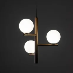 Lampadari Moderni-Selezionato da Mazzolaluce Lampadario di legno noce stile scandinavo