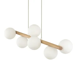 Lampadari Moderni-Selezionato da Mazzolaluce Lampadario di legno per soggiorno moderno