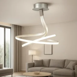Lampadari Moderni-Selezionato da Mazzolaluce Lampadario dimmerabile moderno led 50w 3000k silver cromo