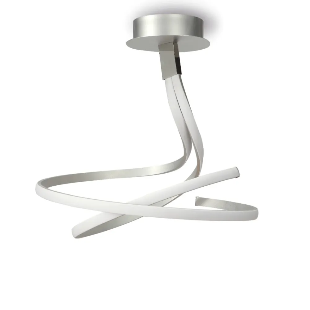 Lampadari Moderni-Selezionato da Mazzolaluce Lampadario dimmerabile moderno led 50w 3000k silver cromo