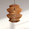 Lampadari Moderni-Selezionato da Mazzolaluce Lampadario di rattan 50 cm intrecciato a sospensione