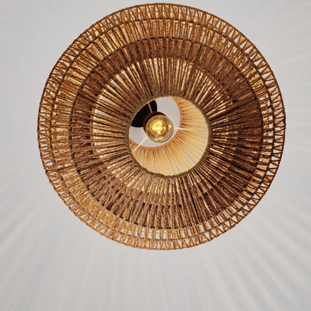 Lampadari Moderni-Selezionato da Mazzolaluce Lampadario di rattan 50 cm intrecciato a sospensione