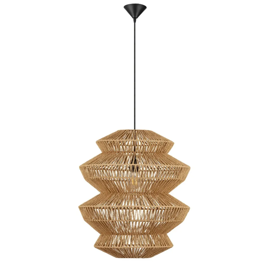 Lampadari Moderni-Selezionato da Mazzolaluce Lampadario di rattan 50 cm intrecciato a sospensione
