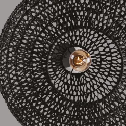 Lampadari Moderni-Selezionato da Mazzolaluce Lampadario di rattan e corda di carta nera filo in tessuto per soggiorno