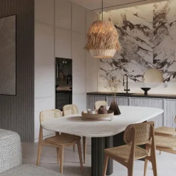 Lampadario Camera Da Letto-Selezionato da Mazzolaluce Lampadario di rattan e rafia per camera da letto