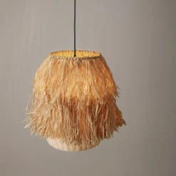 Lampadario Camera Da Letto-Selezionato da Mazzolaluce Lampadario di rattan e rafia per camera da letto
