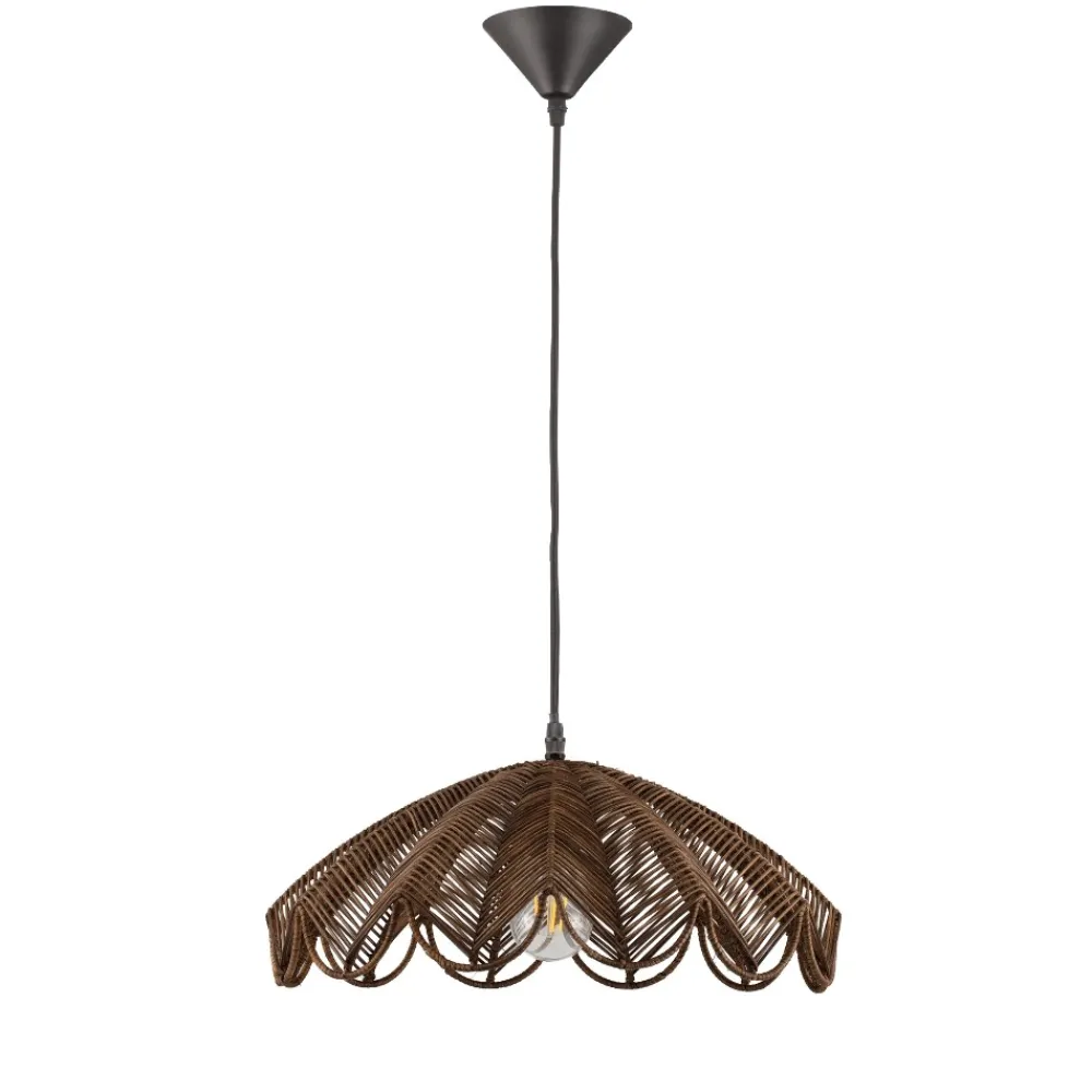 Lampadari Cucina-Selezionato da Mazzolaluce Lampadario di rattan marrone intrecciato per cucina