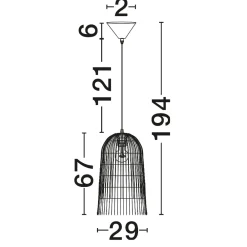 Lampadario Camera Da Letto-Selezionato da Mazzolaluce Lampadario di rattan marrone lungo per camera da letto