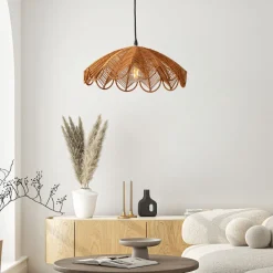 Lampadari Cucina-Selezionato da Mazzolaluce Lampadario di rattan miele intrecciato per cucina