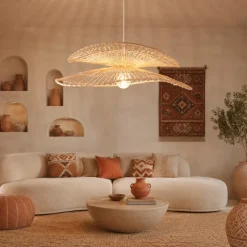Lampadari Cucina-Selezionato da Mazzolaluce Lampadario di rattan naturale e bamboo rattan per cucina