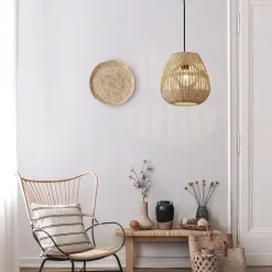Lampadari Moderni-Selezionato da Mazzolaluce Lampadario di rattan naturale 27 cm a sospensione