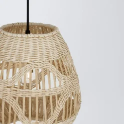 Lampadari Moderni-Selezionato da Mazzolaluce Lampadario di rattan naturale 27 cm a sospensione