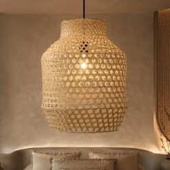 Lampadario Camera Da Letto-Selezionato da Mazzolaluce Lampadario di rattan naturale per camera da letto