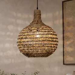 Lampadari Moderni-Selezionato da Mazzolaluce Lampadario di rattan per sala da pranzo