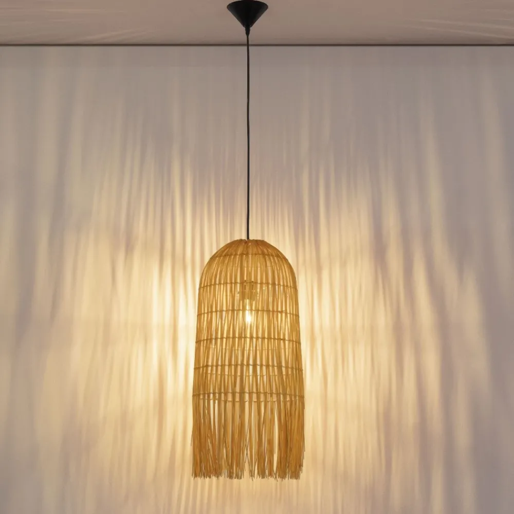 Lampadario Camera Da Letto-Selezionato da Mazzolaluce Lampadario di rattan sottile giallo per camera da letto
