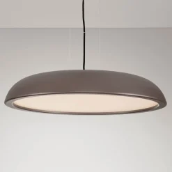 Lampadari Cucina-Selezionato da Mazzolaluce Lampadario disco 60cm marrone led 44w 3000k per tavolo sala da pranzo