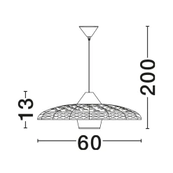 Lampadari Cucina-Selezionato da Mazzolaluce Lampadario disco di rattan naturale nero marrone e tessuto per sala da pranzo