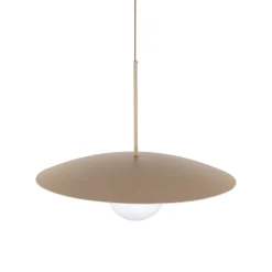 Lampadari Cucina-Selezionato da Mazzolaluce Lampadario disco sabbia 65 cm sfera di vetro per cucina moderna