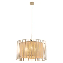 Lampadario Camera Da Letto-Selezionato da Mazzolaluce Lampadario di tessuto 50 cm sabbia cilindro intreccio per camera da letto