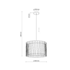 Lampadario Camera Da Letto-Selezionato da Mazzolaluce Lampadario di tessuto 50 cm sabbia cilindro intreccio per camera da letto