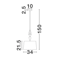 Lampadario Camera Da Letto-Selezionato da Mazzolaluce Lampadario di tessuto per camera da letto ceramica grigio marrone